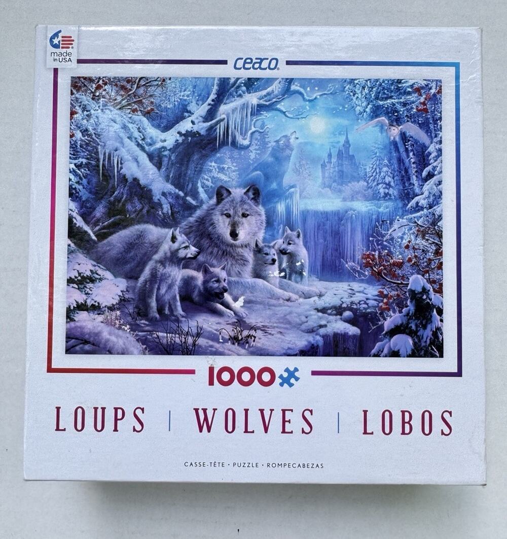 Ceaco Wolves 1000 Piece Jigsaw Puzzle Wolf Pack Winter Snow New Sealed